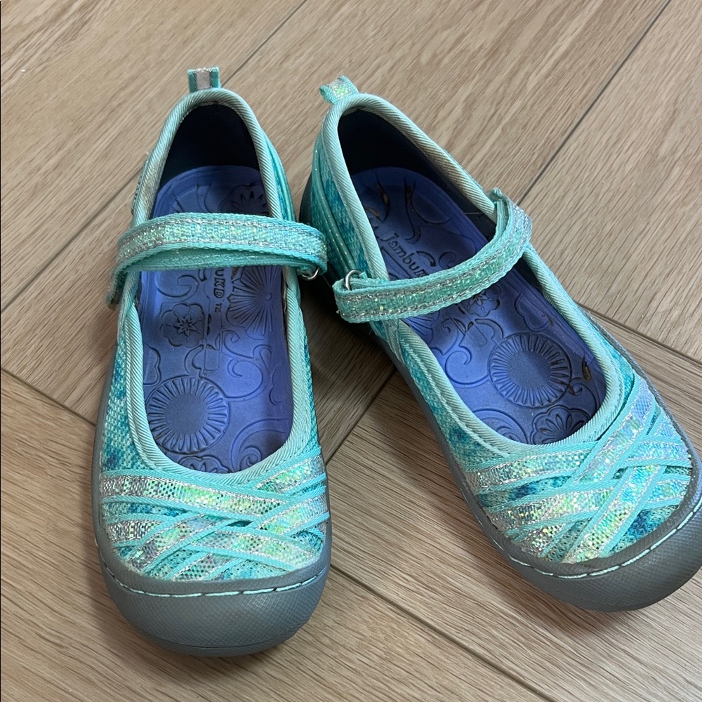 Jambu Aqua and Gray Kids Dress Shoes